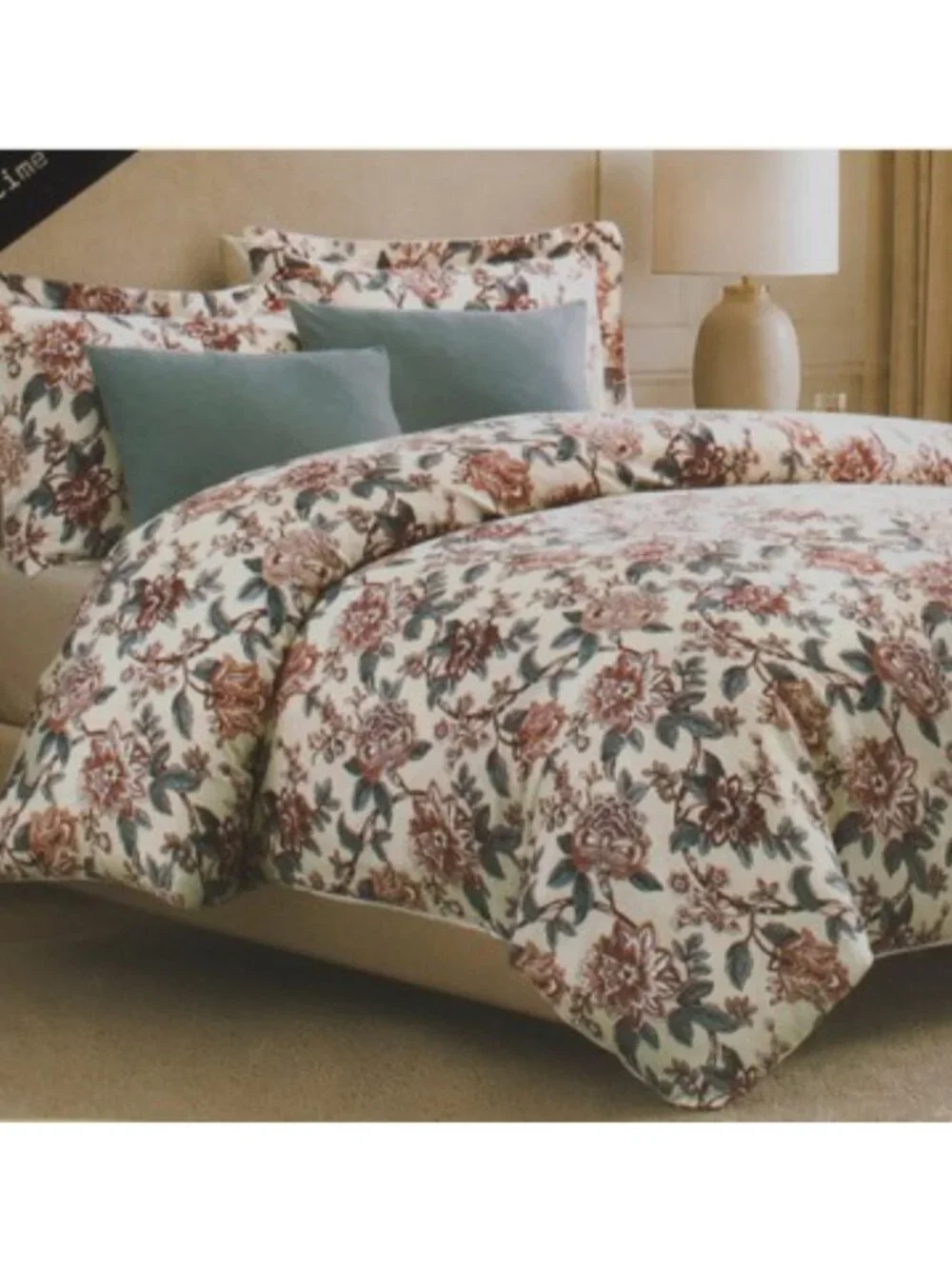 NICOLE MILLER 5pc Cotton Percale Floral Comforter Set
